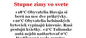 Vtip Dňa: Stupne zimy vo svete