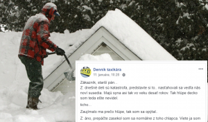 Slovenskému taxikárovi vyrozprával starší pán vtipný príbeh o problematike odhŕňania snehu