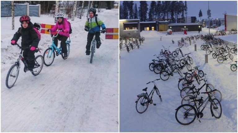Deti vo Fínsku chodia do školy na bicykli, aj keď je von -17 °C. MAJÚ NA TO VEĽMI DOBRÝ DÔVOD