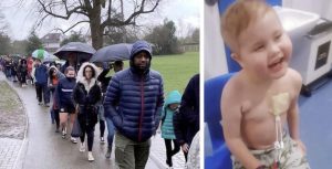 Viac ako 4 800 ľudí stálo v rade počas dažďa, aby zistili, či sú vhodnými darcami pre dieťa