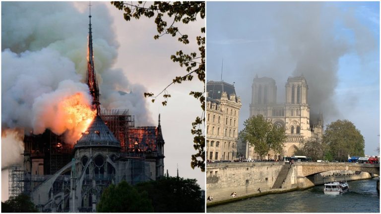 V Paríži horí katedrála Notre Dame. Jedna z veží sa už stihla zrútiť