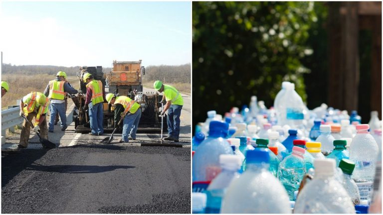 Plastové fľaše premieňajú na asfalt určený na budovanie ciest. Takáto cesta je 10 krát dlhšia
