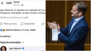 Premiér Matovič zrejme oddychuje. Už niekoľko dní si na Facebook nič nepridal, na čo reagovala aj známa satirická stránka Zomri