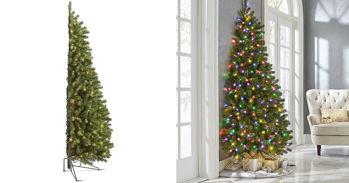 Hit tohtoročných Vianoc. „Polovičný vianočný stromček“. Môžete ho oprieť o stenu a bude zaberať menej miesta
