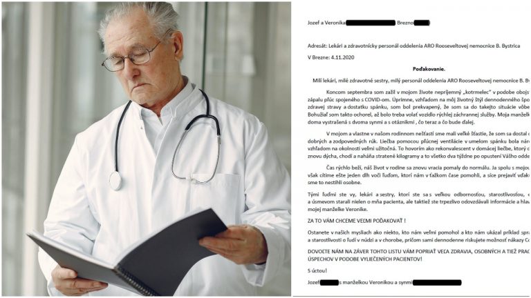 Slovák, ktorý bojoval s koronavírusom, venoval zdravotníkom dojemný ďakovný list. Pozrite sa, čo im v ňom odkázal