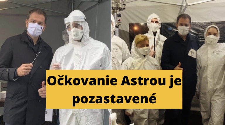 BLESKOVÁ SPRÁVA: Očkovanie Astrou Zenecou je na Slovensku pozastavené! Píše ministerstvo zdravotníctva