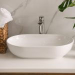 Stylish,Vessel,Sink,On,Light,Countertop,In,Modern,Bathroom