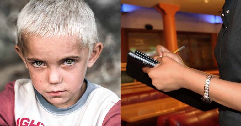Čašníčka s nechuťou obslúžila malého chlapca. Keď odišiel, jej tvár zaliali slzy.