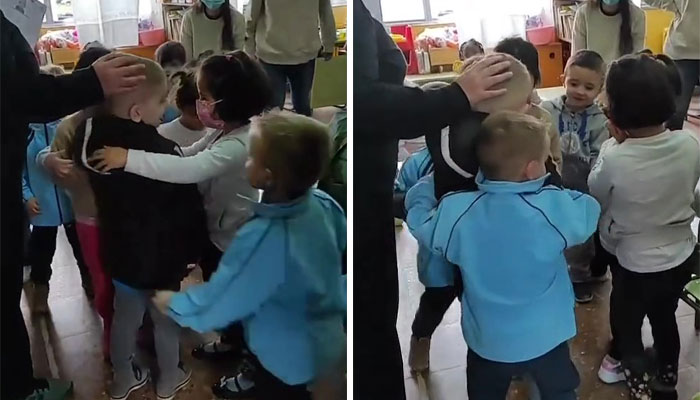Takto ukrajinského chlapca v jeho prvý školský deň privítali jeho nový spolužiaci
