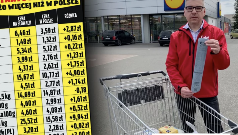 Muž nakúpil rovnaké potraviny v Poľsku aj na Slovensku. Cenový rozdiel vás šokuje.
