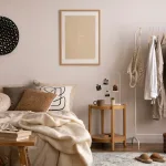 Stylish,Composition,Of,Cozy,Bedroom,With,Mock,Up,,Beige,Bedding,