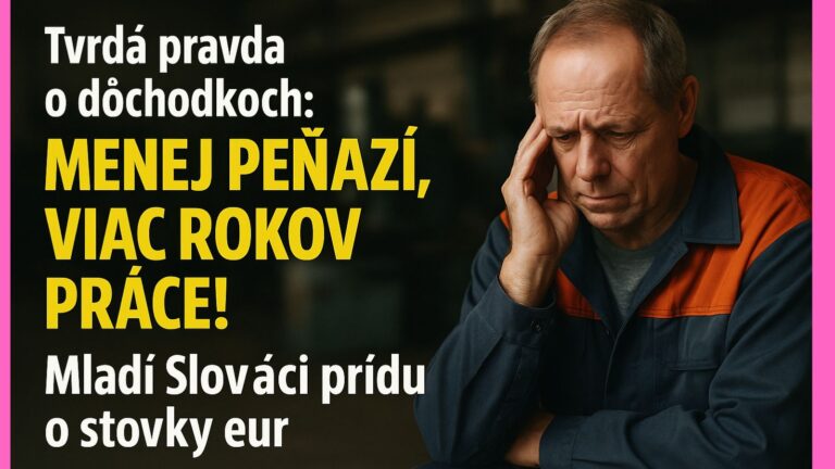 Tvrdá pravda o dôchodkoch: MENEJ PEŇAZÍ, VIAC ROKOV PRÁCE! Mladí Slováci prídu o stovky eur
