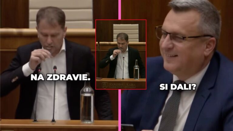 VIDEO„ Nazdravie! Dali by ste si?“ pýta sa Matovič v pléne – Danko sa len usmial. MATOVIČ SA NAPIL