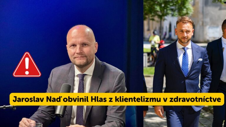 Milióny pre bezpečnostnú službu, ale na lieky niet: Jaroslav Naď obvinil Hlas z klientelizmu v zdravotníctve