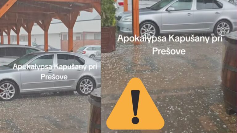 VIDEO: „Apokalypsa“ v Kapušanoch: Brutálne krúpy zasiahli autá aj okolie, video valcuje sociálne siete