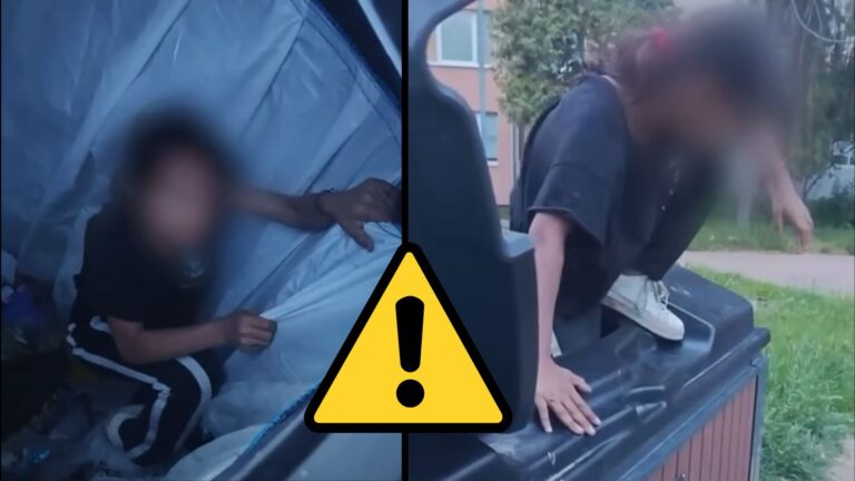 VIDEO: Vyberačov odpadkov nezastavili ani do zeme zapustené kontajnery. TAKTO ICH PREKVAPIL OBYVATEĽ