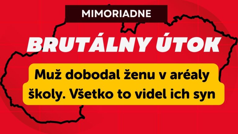 MIMORIADNE: Brutálny útok v areáli školy: Muž dobodal manželku pred ich synom, skončila v nemocnici