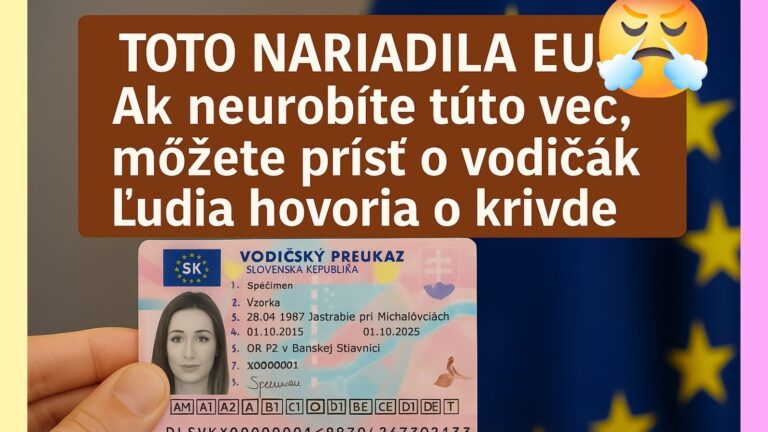 TOTO NARIADILA EÚ: Ak neurobíte túto vec, môžete prísť o vodičák. Ľudia hovoria o krivde