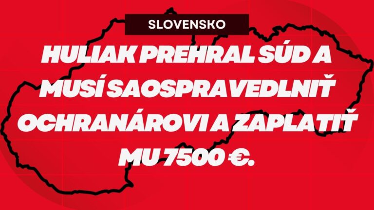 AKTUÁLNE: Huliak sa musí ospravedlniť ochranárovi a zaplatiť mu 7500 €. PREHRAL SÚD