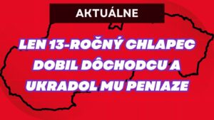 BRUTÁLNY ÚTOK V SNINE:  13-ročný chlapec DOBIL dôchodcu a ukradol mu viac ako 1300 eur