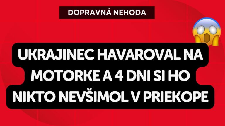 SLOVENSKO: Ukrajinec havaroval na motorke a ZOMREL. V priekope ležal štyri dni bez povšimnutia