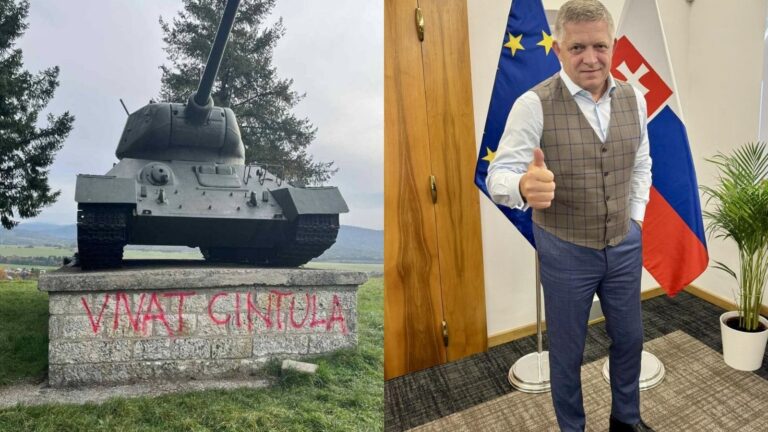TO SÚ VAŠI ĽUDIA!“ Fico vybuchol po nápise „Vivat Cintula“ na pamätníku SNP!