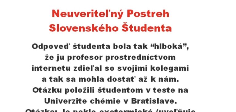 Vtip Dňa: Neuveriteľná Odpoveď Od Slovenského Študenta