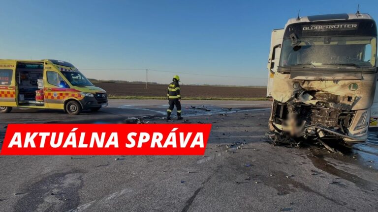 PLAMENE PO ZRÁŽKE! Motocyklista zomrel na mieste. po zrážke s kamiónom
