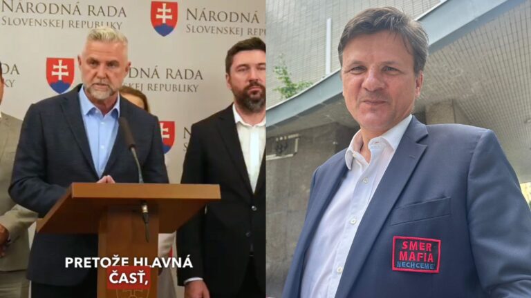 Hlina vytiahol sako, ktoré pobúrilo parlament. Nápis „Smer mafia“ môže spustiť prvý veľký konflikt