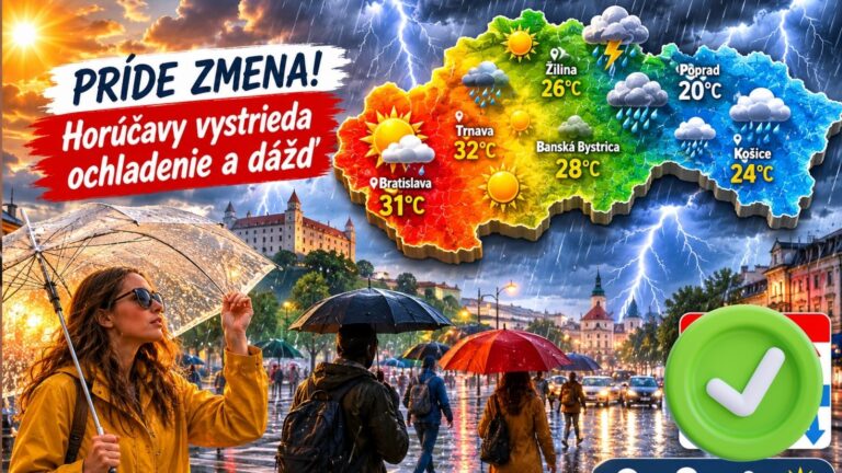 PRICHÁDZA ZVRAT v počasí! Slovensko zasiahnu BÚRKY a teploty sa prepadnú o 10 stupňov!